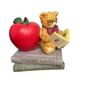 Bainbridge Bears Collection Frederick Reading Is Fun Figurine School Days Apple